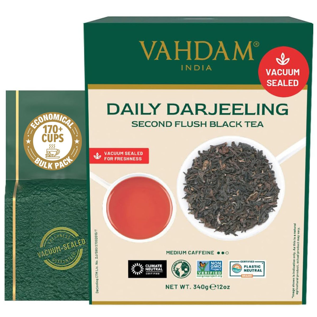VAHDAM Earl Grey Citrus Green Tea Loose Leaf (3.5oz|50+ Cups) Bergamot Oil