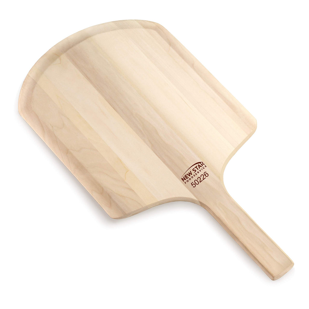 New Star Foodservice 50226 Restaurant-Grade Wooden Pizza Peel, 14" L x 12" W Plate, with 8" L Wooden Handle, 22" Overall Length