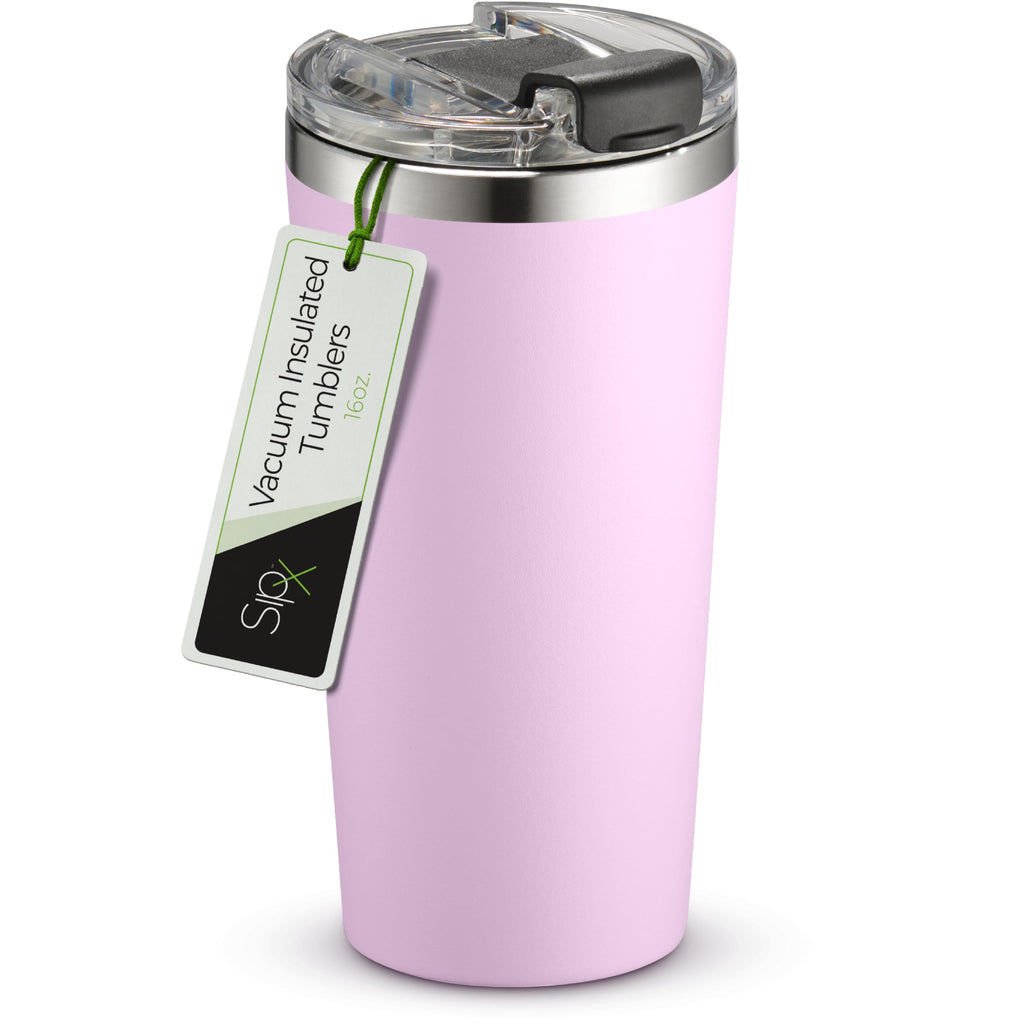SIPX™ 16 oz Insulated Coffee Tumbler with Leakproof Lid – Stainless Steel, Vacuum Insulated – Keeps Drinks Hot or Cold for Hours – Cupholder Friendly Travel Mug – Purple