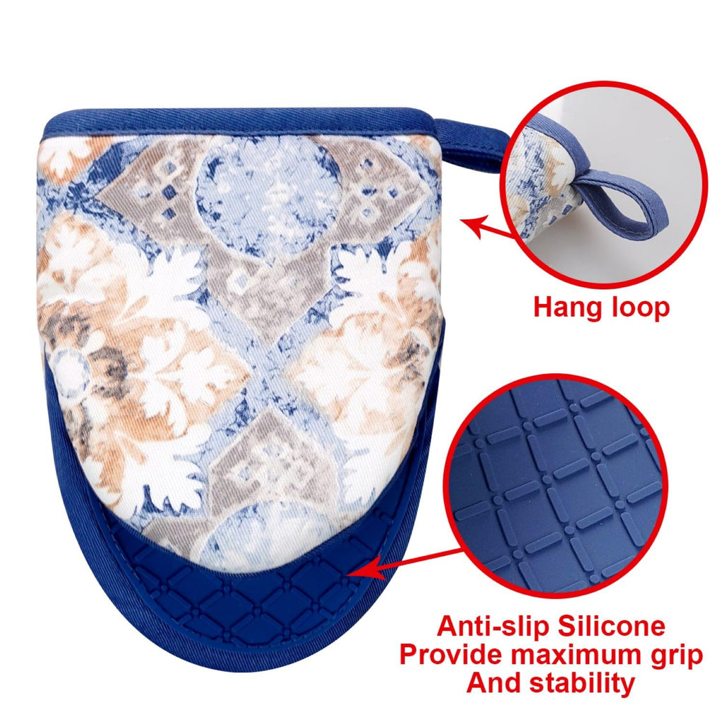 Mini Silicone Oven Mitts, Heat Resistant Kitchen Mittens 2-Pack Set