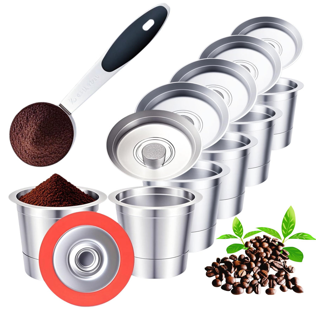 JavaNest 6 Pack Reusable K Cups for Keurig 2.0 & 1.0, Stainless Steel Reusable Coffee Pods for Keurig, Reusable Pods, Refillable Coffee Filter with Scoop & 6 Extra Seals (6 * new for Keurig 2.0 & 1.0)
