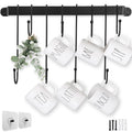 Coffee Cup Holder with 8 Hooks - Screws & Adhesive Strips for Coffee Bar