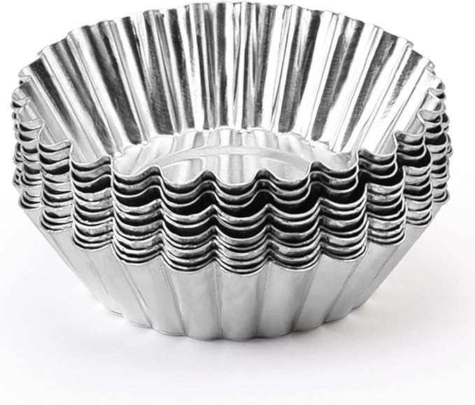 Tosnail 50 Pieces Aluminum Egg Tart Mold Small Tart Pie Tin Mini Cupcake Cake Muffin Cookie Mold Baking Cups
