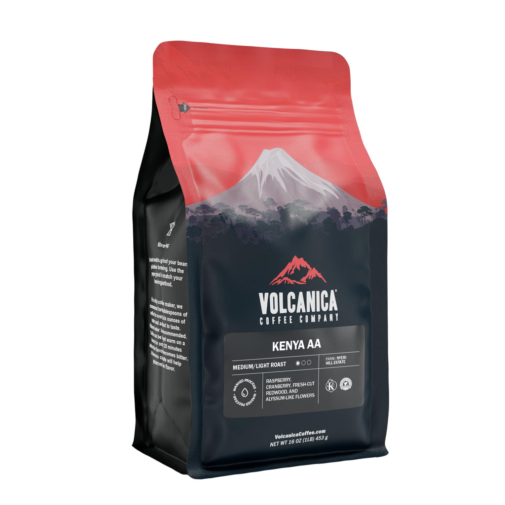 Kenya AA Coffee, 100% Pure, Whole Bean, Fresh Roasted, Kosher, 16-ounce