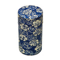 Waraku Fuuka Japanese Pokkan Matcha Coffee Spice Tea Tin Canister Washi Paper Storage with Lid 7.05 oz Capacity (Hana Yukiwa)