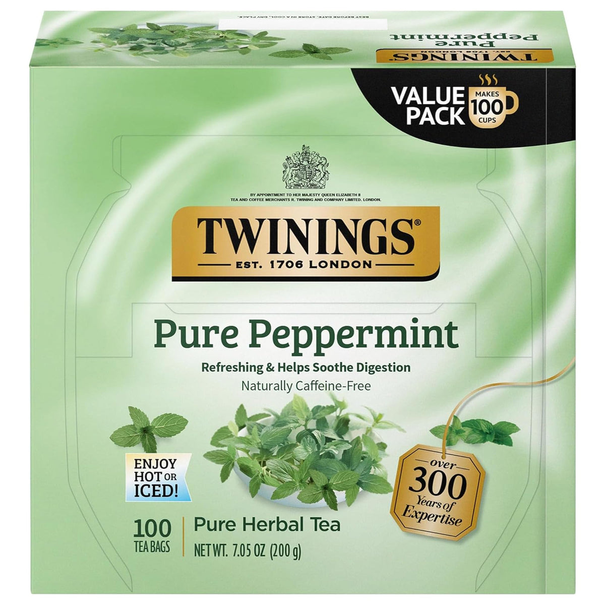 Twinings Chai Black Tea Individually Wrapped Bags, 100 Count (Pack of 1), Richly Blended with Warm Spices, Caffeinated, Enjoy Hot or Iced, 100 Teabags