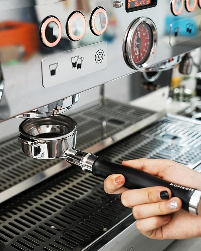 51mm Bottomless Portafilter 3 Ears Compatible with Delonghi Dedica EC680/EC685/EC885 and SMEG, EUPA Espresso Machines, Espresso Naked Bottomless Portafilter with Puck Screen and 18g Filter Basket