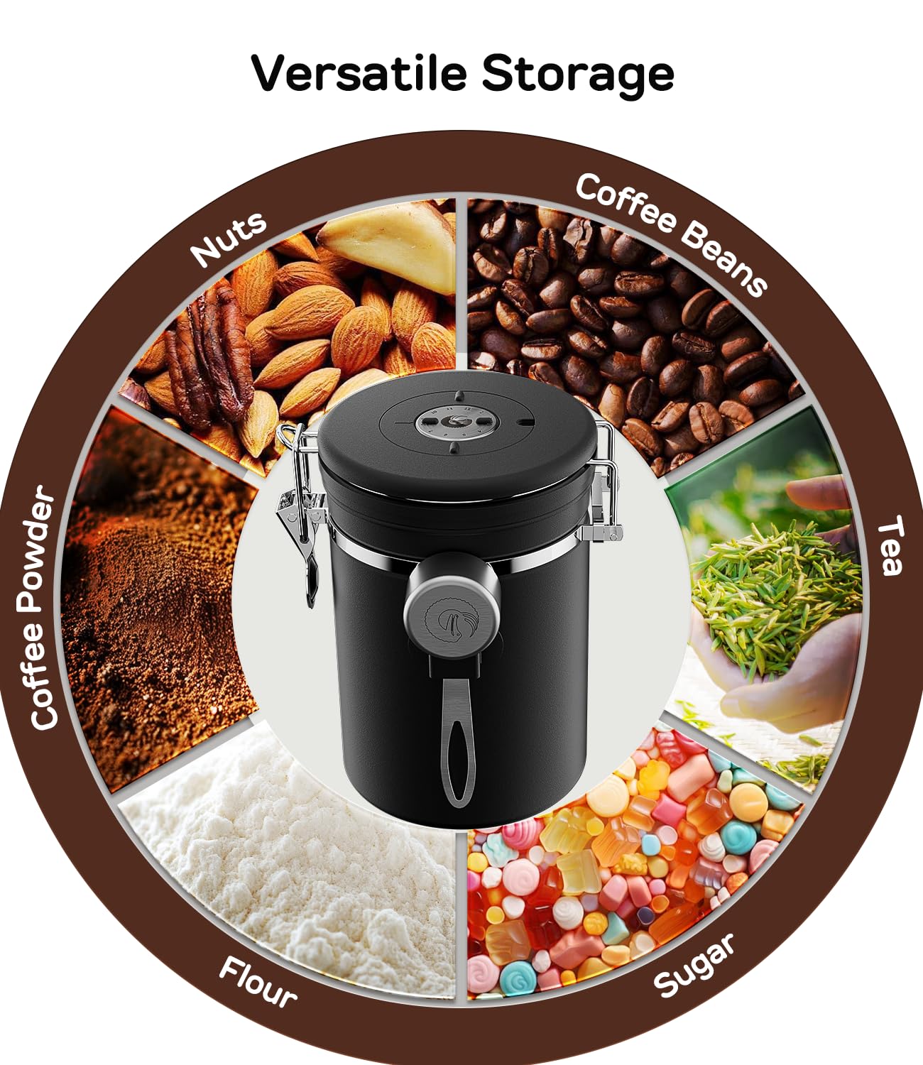 Coffee Gator Coffee Canister, 22oz Airtight Stainless Steel Container