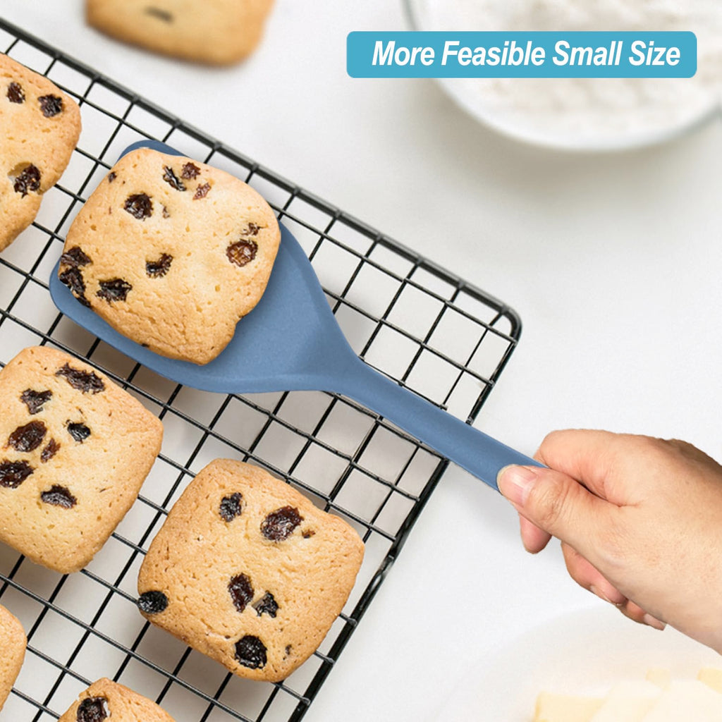 Silicone Spatula Turner Set, High Heat Resistant Spatulas with Seamless One Piece Design, Nonstick Rubber Flippers Utensils for Baking & Cooking,BPA-Free, Starry Blue,11IN