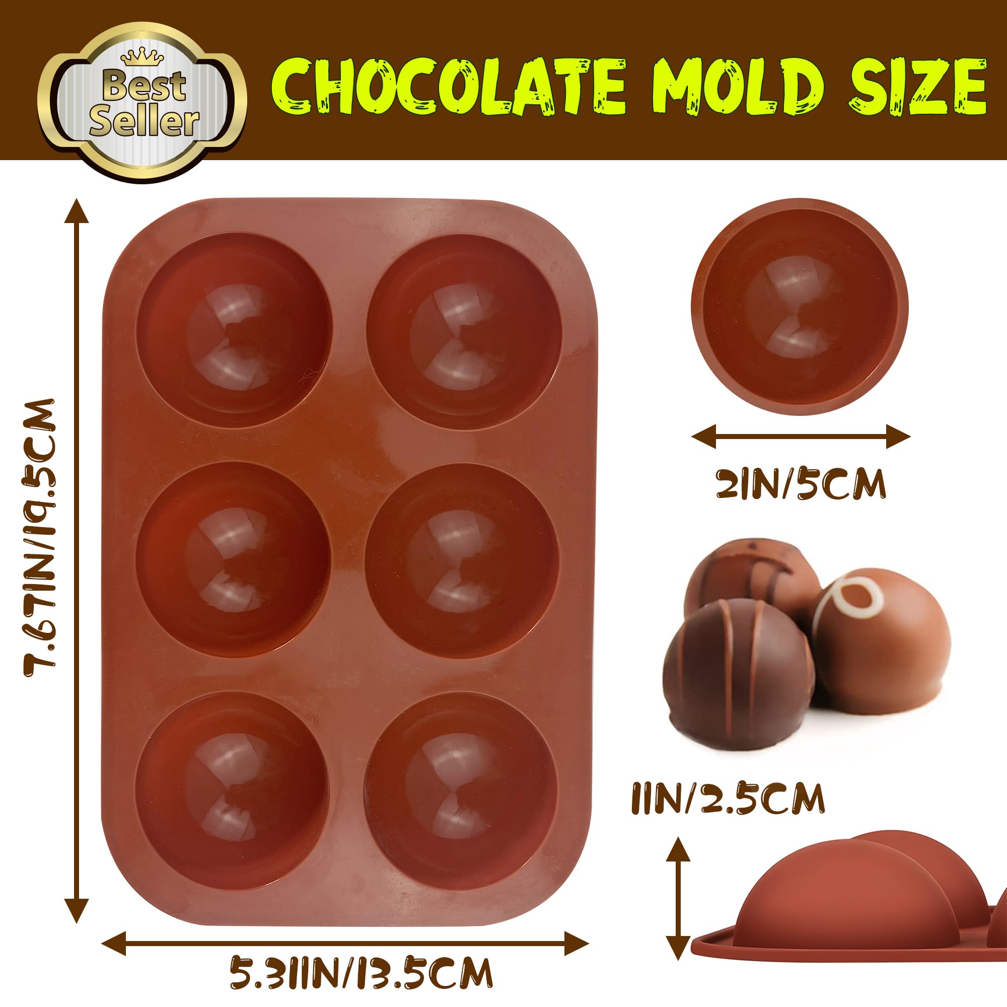 RUGVOMWM Silicone Cake Mold，6-Link Small Round Cake Mold - 2pack…