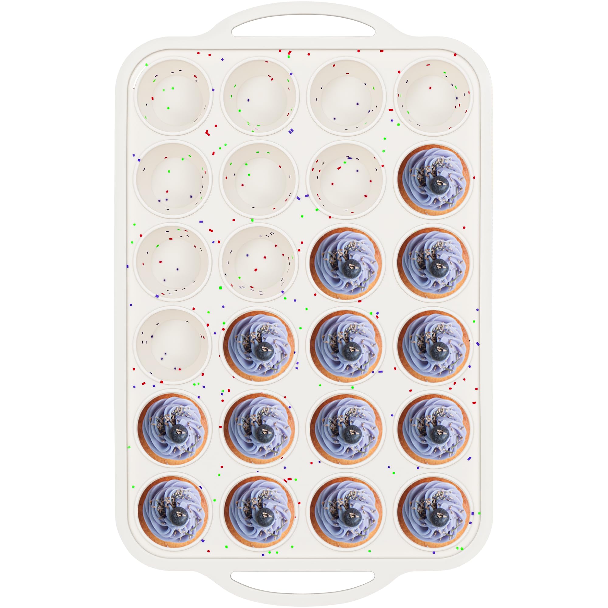 AOTASO Mini Muffin Pan, 24 Cups, Cream