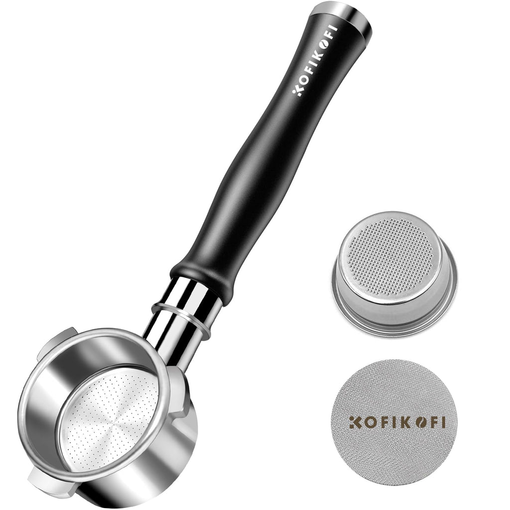 54mm Bottomless Portafilter, 3 Ears Bottomless Naked Portafilter Compatible with Breville/Sage Barista Express BES870/876/878/880/881/450/500/810/840, with Puck Screen and 18g Filter Basket