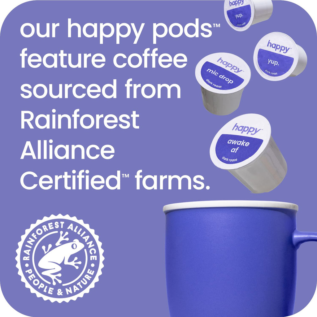 Happy Coffee Dark Roast Coffee Pods, 22 Count