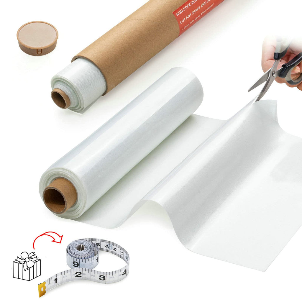 Silicone Baking Mat Roll -16IN x 10FT Non Stick Heat Resistant Food Grade Baking Mats, No Slip Reusable Freeze Dryer Mat,Pastry Mat,Countertop Protector Mat, Washable Oil-Proof Refrigerator Liners