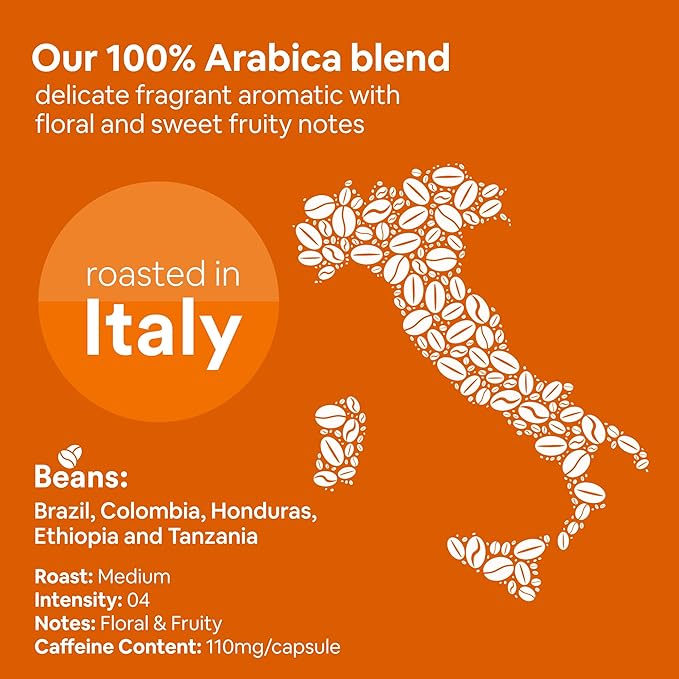 WOKEN COFFEE Compostable Nespresso Pods - Arabica Medium Roast Italian Espresso Coffee Capsules Compatible With Nespresso Coffee Machine (40 Pod Count, 4 Boxes)