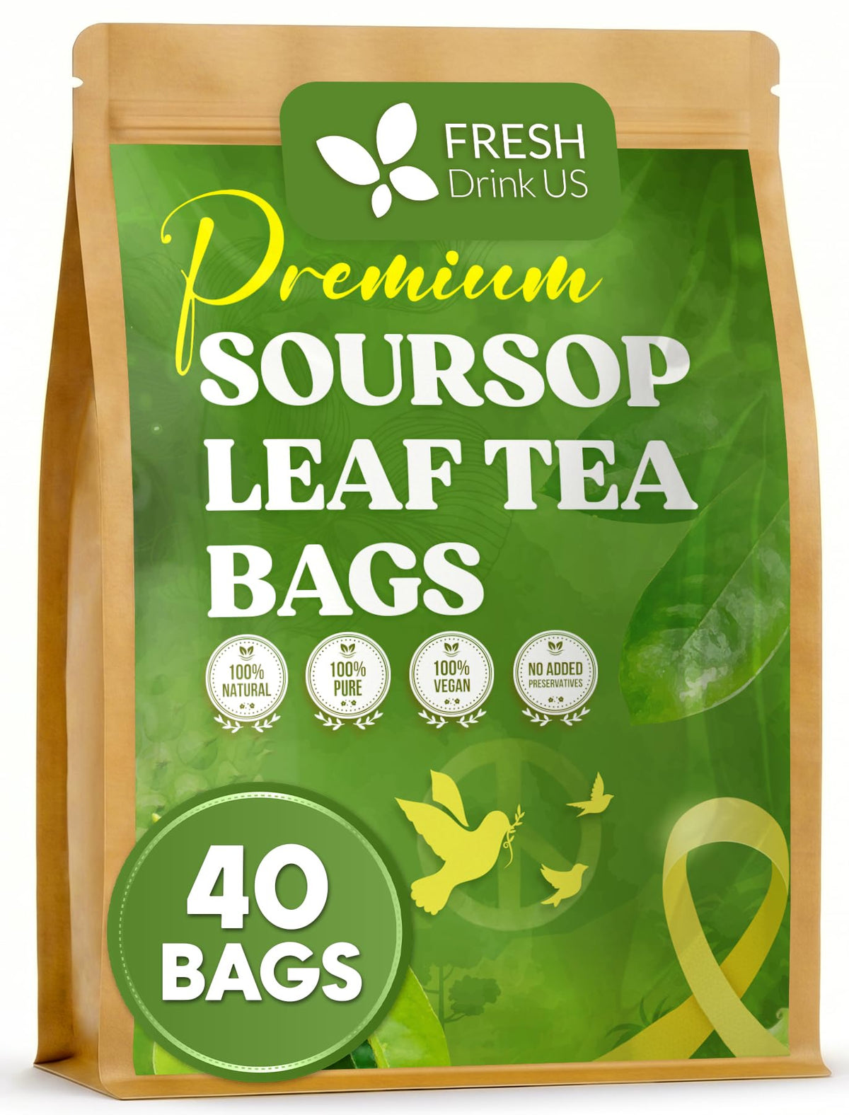 FreshDrinkUS, Premium Rosemary Leaf Tea, 40 Count, Pure, Caffeine Free