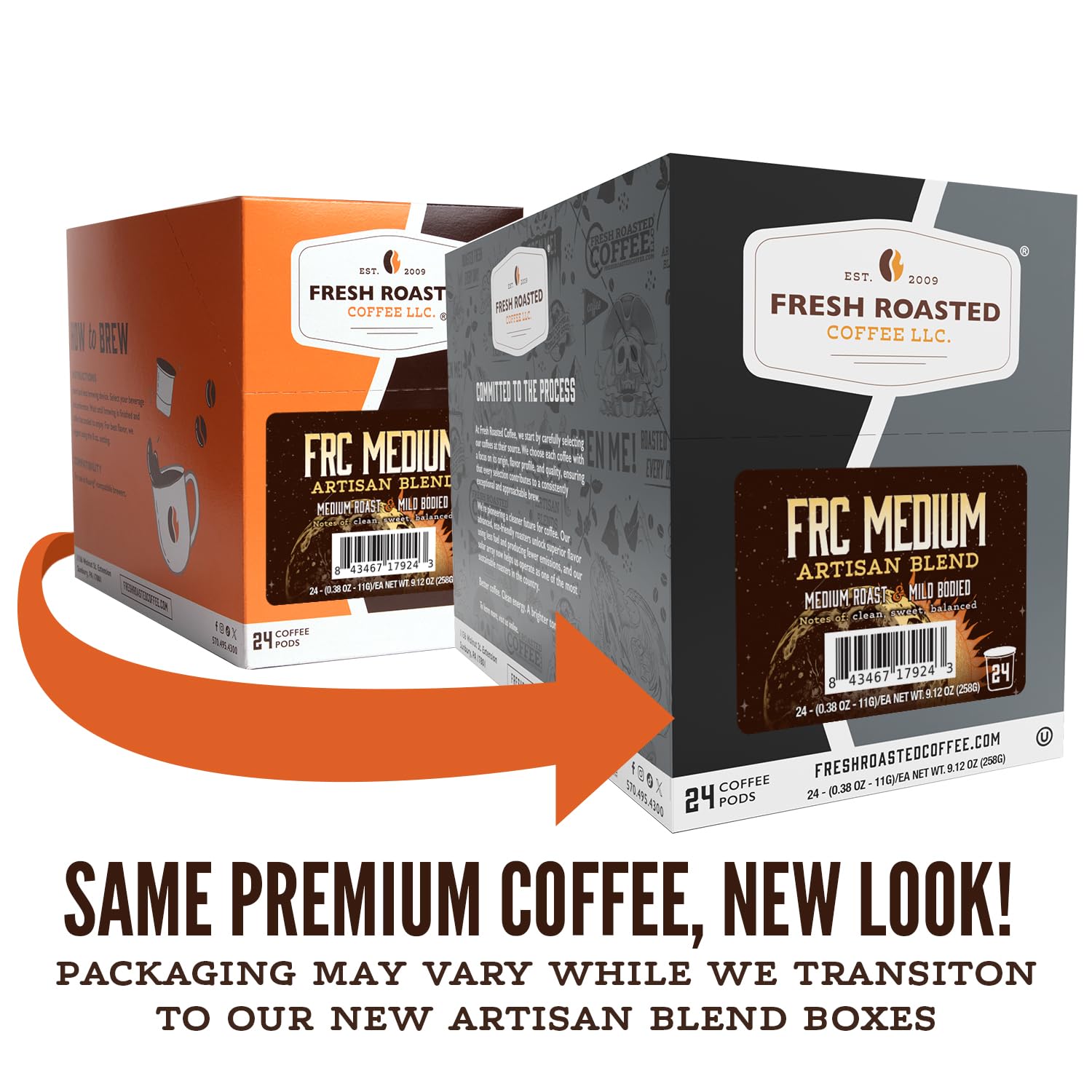 Fresh Roasted Coffee, FRC K-Cup Pods for Keurig Brewers, Medium Roast, Kosher, 24 Count (Pack of 1)
