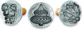 Nordic Ware 01233 Holiday Cast Cookie Stamps, 3-inch rounds, Silver