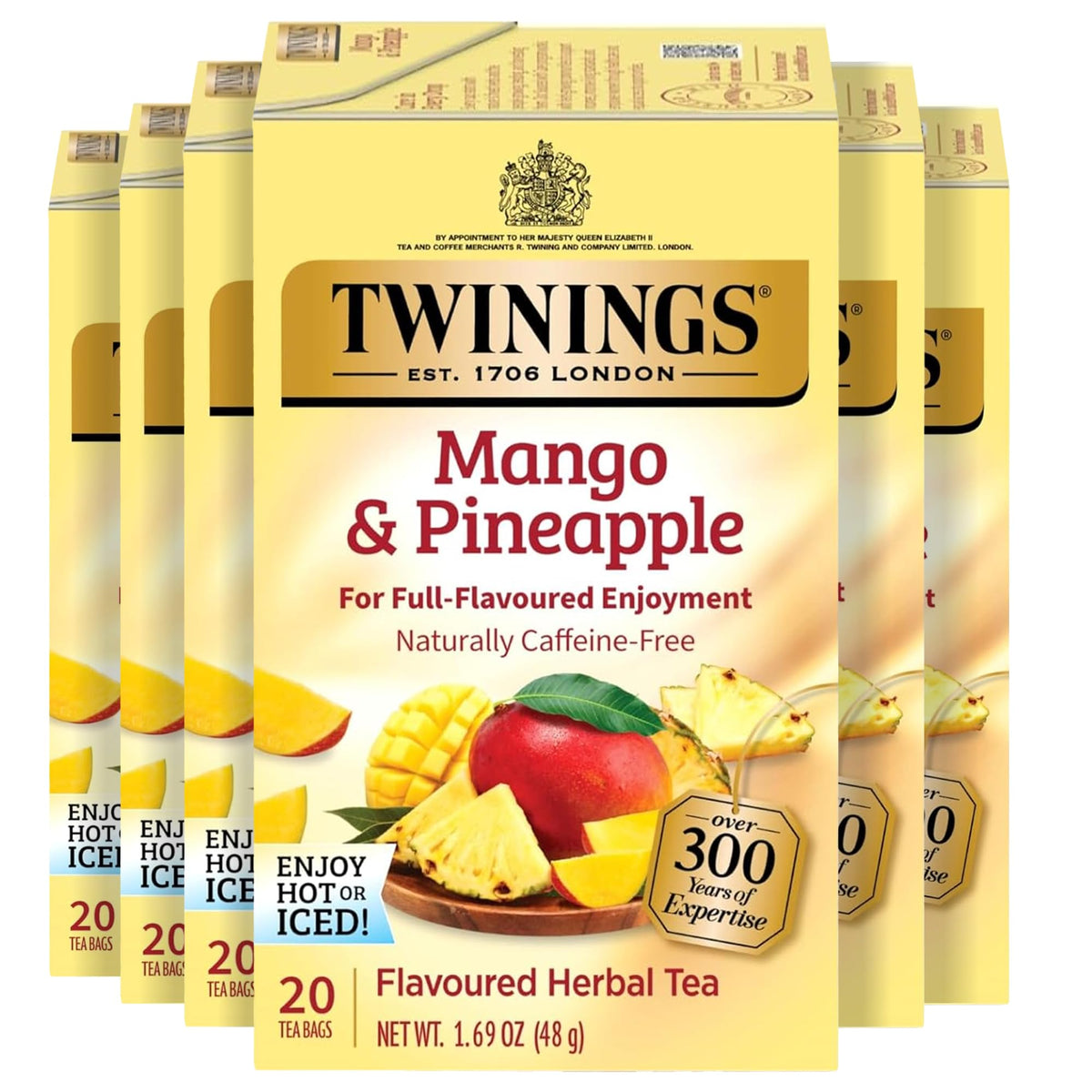 Twinings English Breakfast Black Tea Individually Wrapped Bags, 20 Count (Pack of 6), Flavourful, Robust, Caffeinated, Enjoy Hot or Iced, 120 Teabags