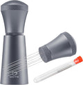 WDT Espresso Distribution Tool Espresso Stirrer Tools for Barista, 0.35mm 7 Needles Espresso Coffee Stirrer with Extra 7 Replaceable Needles, Aluminum Alloy Handle with Stand (Grey)