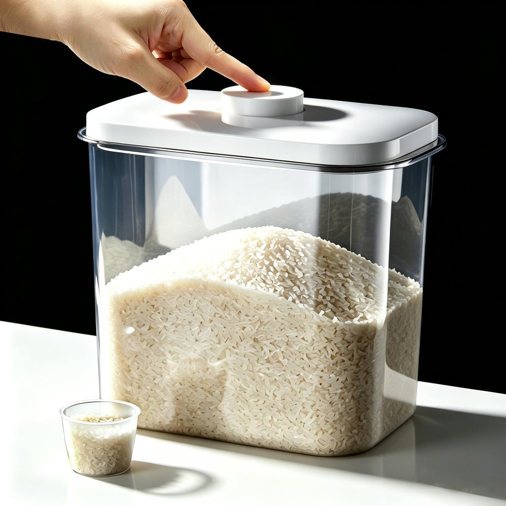 LivLab Rice Container 20-25 Lbs - Airtight with Measuring Cup, PET BPA-FREE