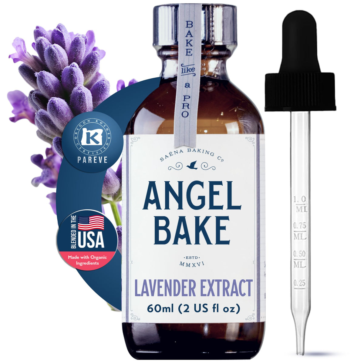 Angel Bake Pure Bulgarian Rose Extract for Baking, Lattes, Tea, 2 oz