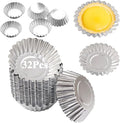 Egg Tart Molds 32Pack Tart Pan 2.75inch, Mini Tart Tins Aluminium Mini Tart Pans for Baking (32Pack-2.75inch)