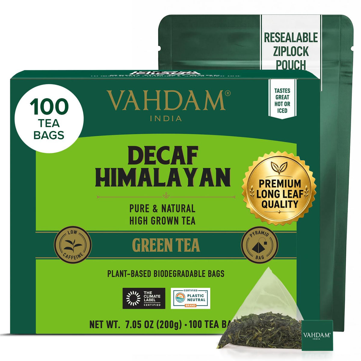 VAHDAM Earl Grey Tea Bags (100 Count)Bergamot Black Tea in Pyramid Tea Bags