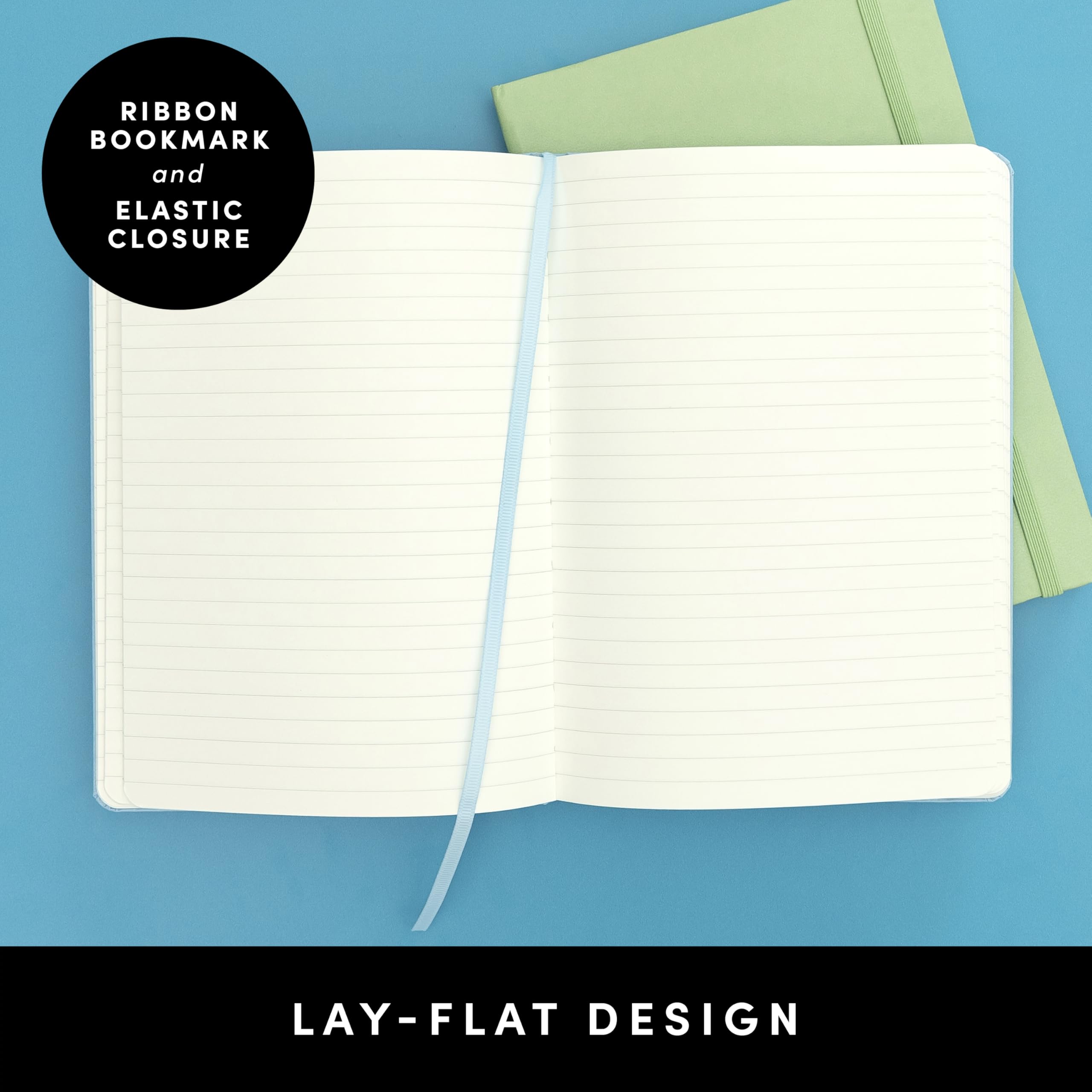 PAPERAGE Lined Journal Notebook, (Light Blue), 160 Pages, Medium 5.6 in x 8 in - 100 GSM Thick Paper – Hardcover Journaling Notebook for Work, School & Note Taking