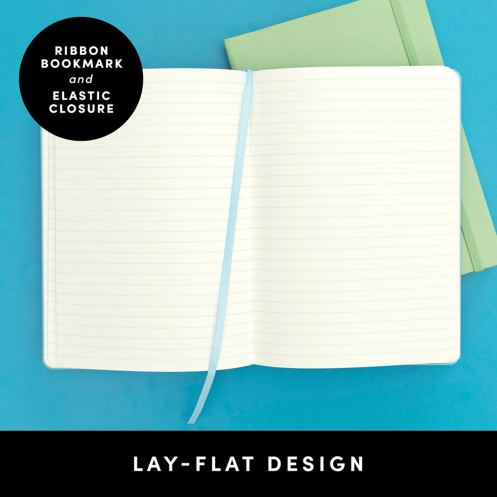 PAPERAGE Lined Journal Notebook, (Light Blue), 160 Pages, Medium 5.6 in x 8 in - 100 GSM Thick Paper – Hardcover Journaling Notebook for Work, School & Note Taking