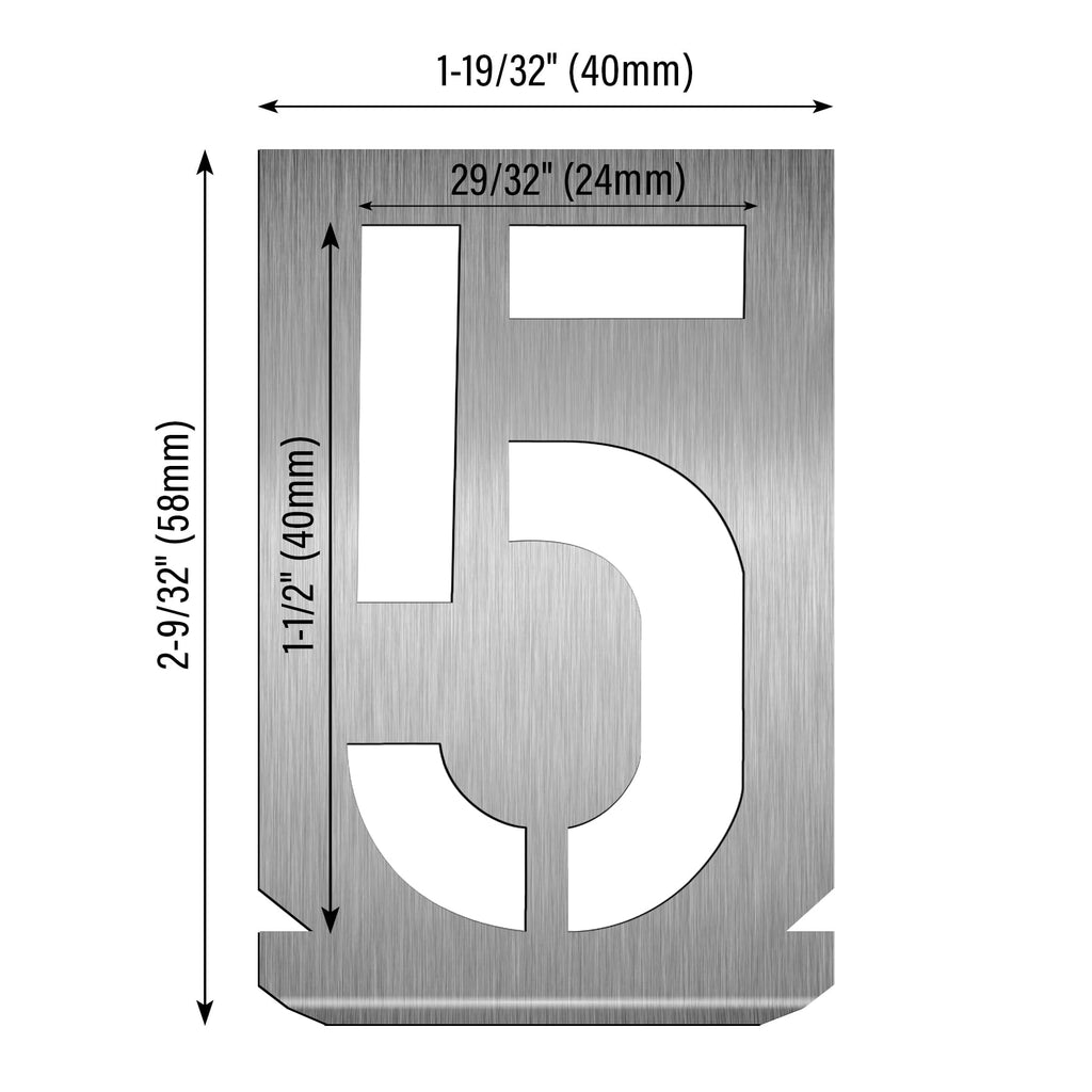 HAUTMEC Vintage Stencils, Shop Stencil, Advertising Stencilling, Craft-Printing, Reusable (Number, 1-1/2"(40mm)-Stainless Steel)