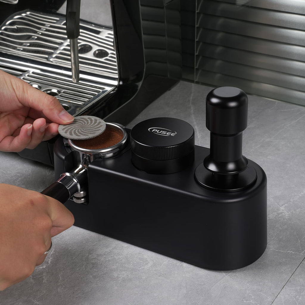 Espresso Tamping Station, Espresso Organizer Station Fit for 51/54/58mm Espresso Accessories, Plastic Espresso Station Coffee Tamper Station, Multifunctional Coffee Tools Organzier (3 in 1)