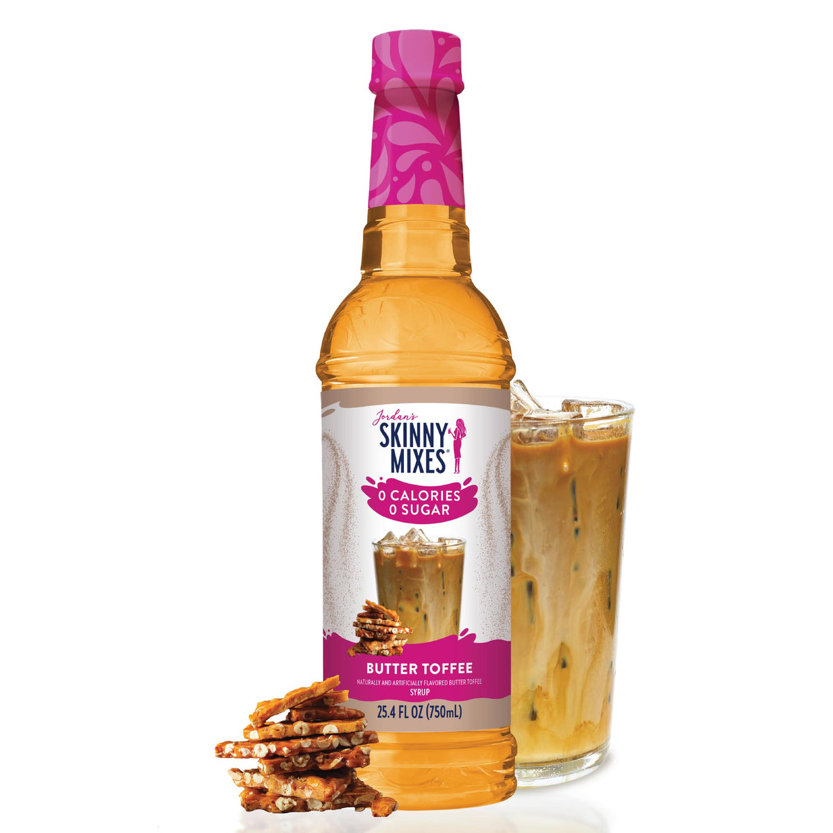 Jordan's Skinny Mixes Butter Toffee Coffee Syrup, 25.4 oz