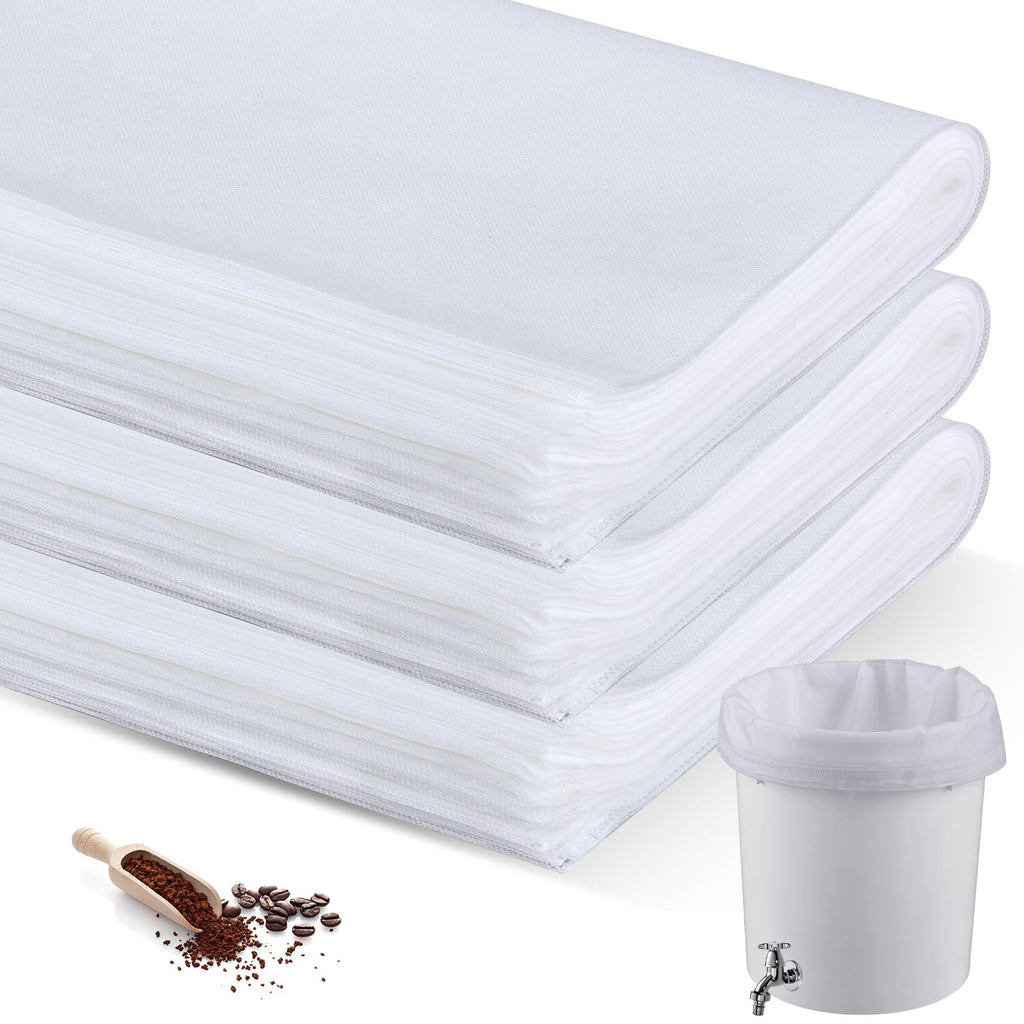 Cinnvoice 50 Pcs 20" x 20" Commercial Home Cold Brew Coffee Filter Bags with Drawstring, Disposable for Commercial Home Cold Brew Coffee Makers
