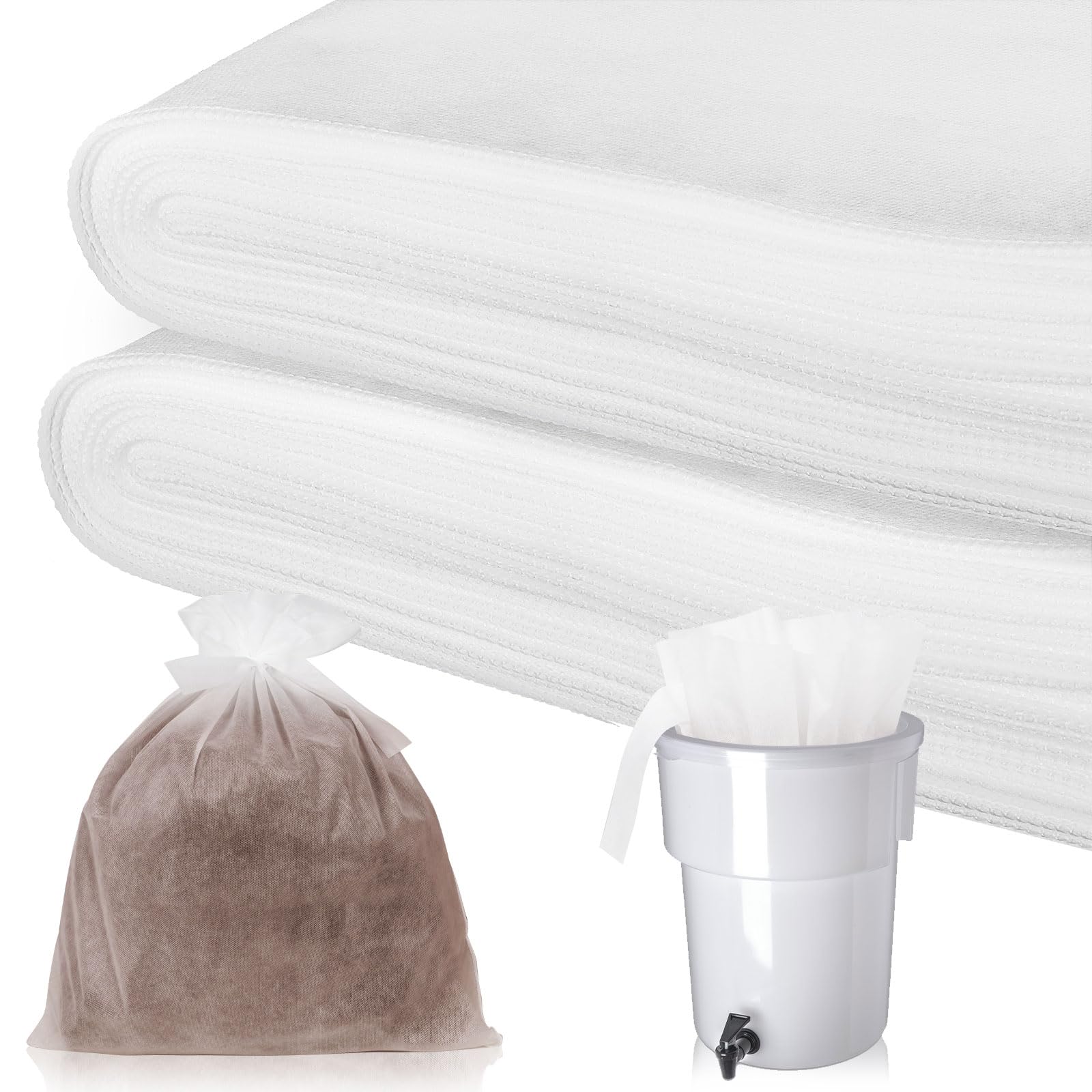 50 Piese Cold Brew Coffee Filters with Drawstring, 20" X 20" Commercial Cold Brew Bags for Commercial Model Cold Brew Coffee Makers and 5 Gallon Systems, Brew Up To 5 LBS Coffee