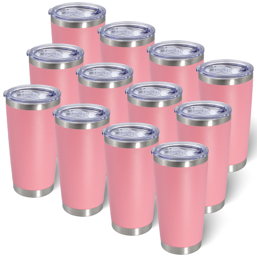 20oz Tumbler with Lid Stainless Steel Tumblers Insulated Mug Pink 12P