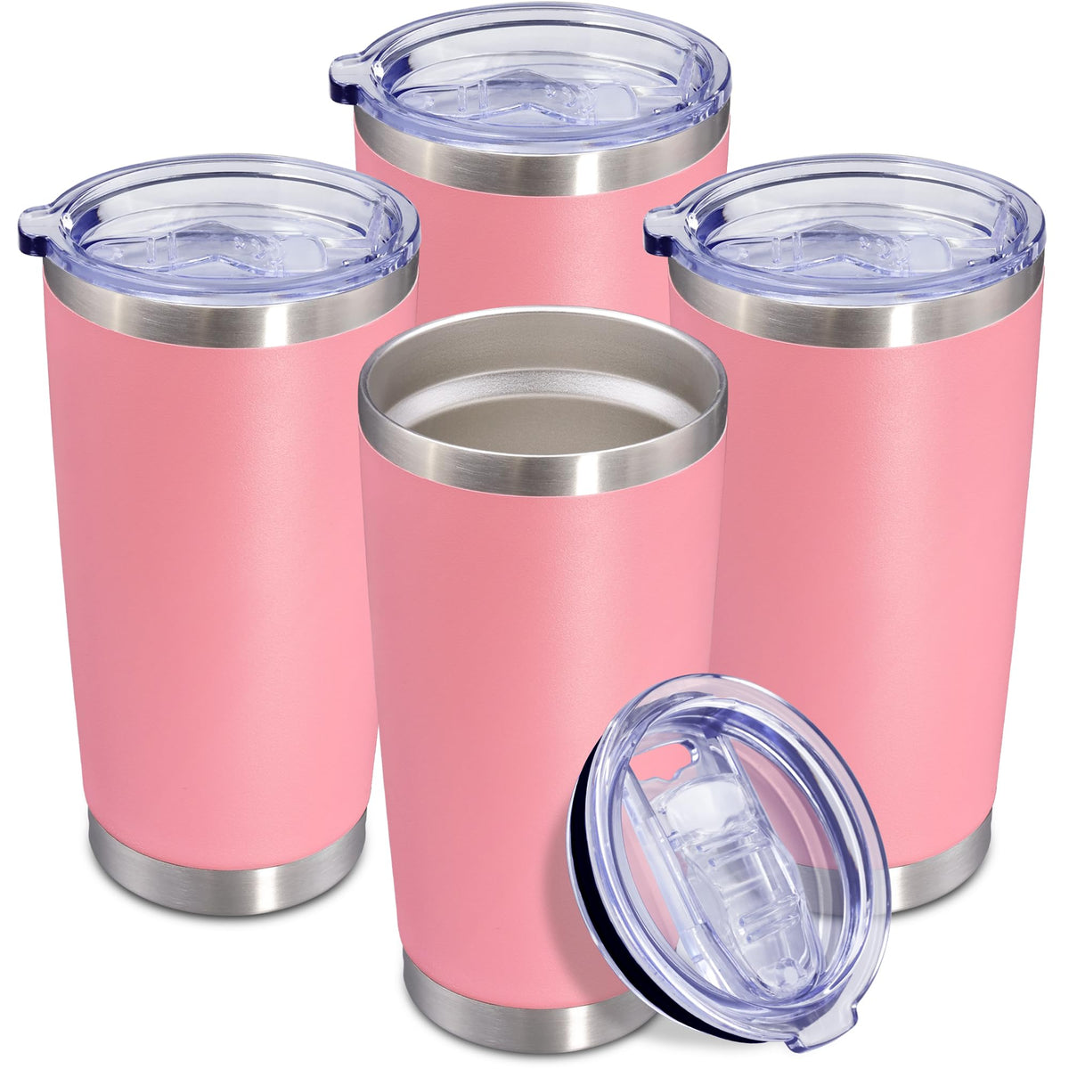 20oz Tumbler Insulated Coffee Tumblers with Lid Stainless Steel Black 8P