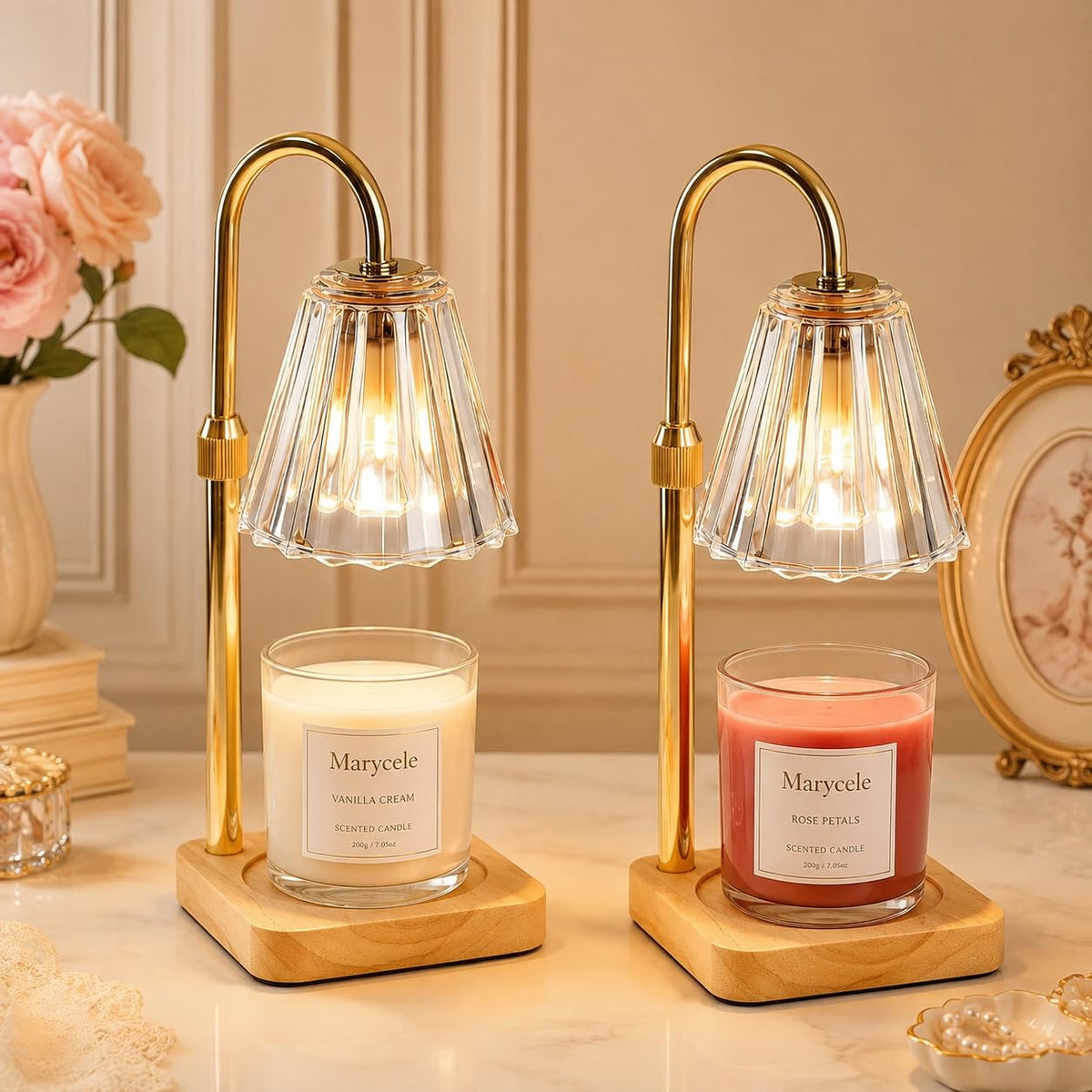 Marycele Candle Warmer Lamps 2 Pack, Electric Lamp with Timer Gifts Decor