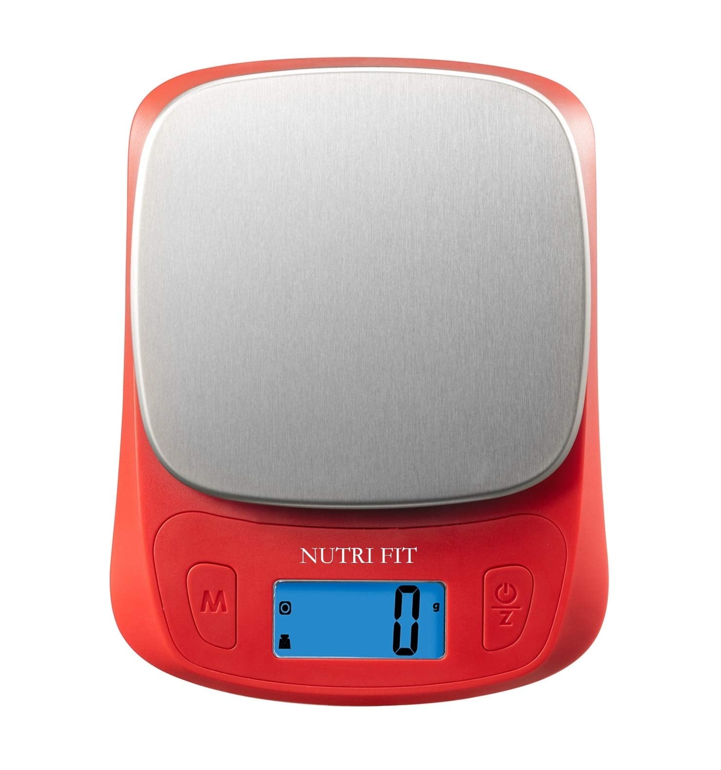 NUTRI FIT Ultra Slim Food Scale Digital Kitchen Scales Weight Grams Oz Red