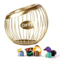 Guolich Stainless Steel Cup Coffee Basket pods holder Sturdy for Home or Office Kitchen Counter Organizer Espresso Capsule (GLOD)