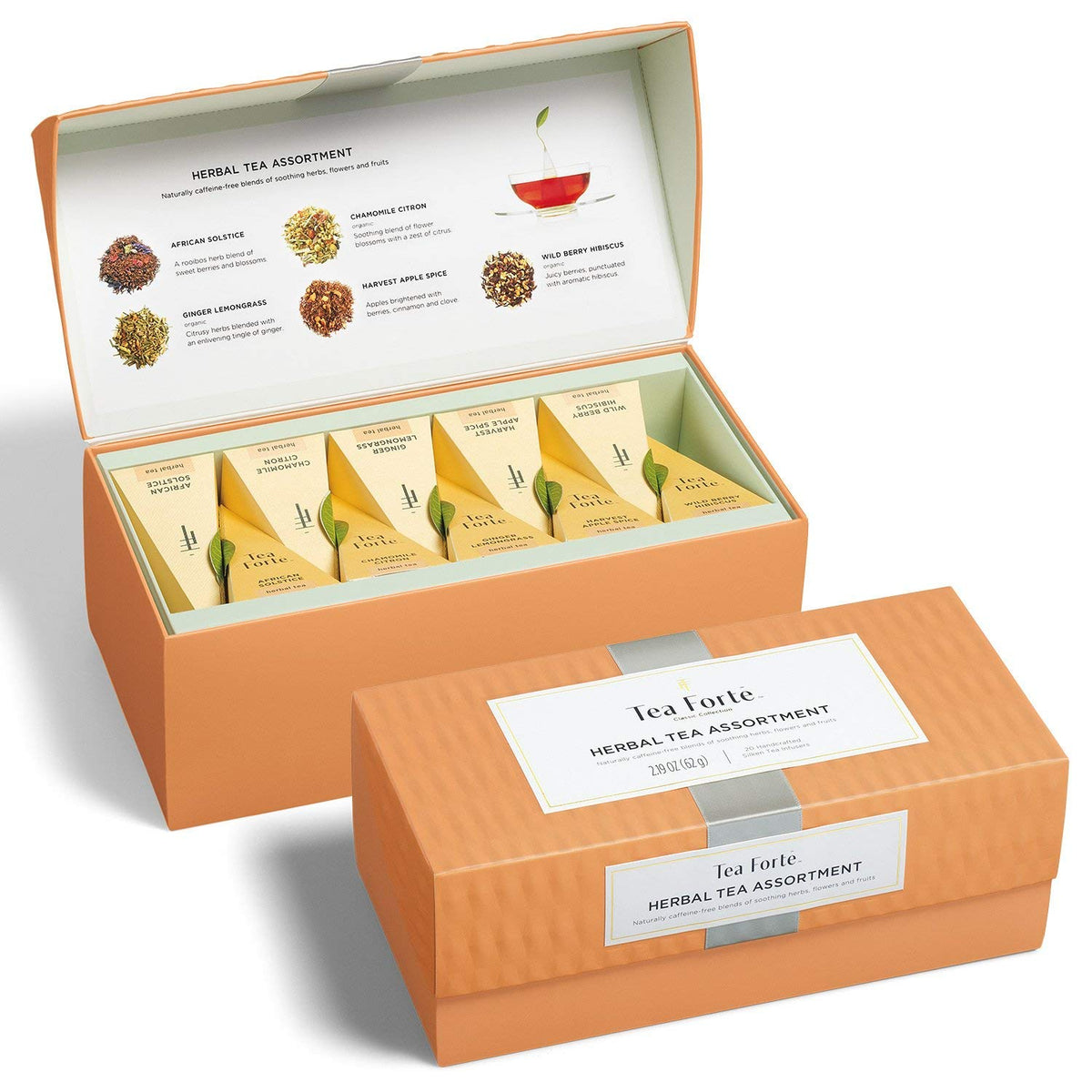 Tea Forte Tea Sampler, 20 Pyramid Infuser Bags, Premium Tea Gift Set