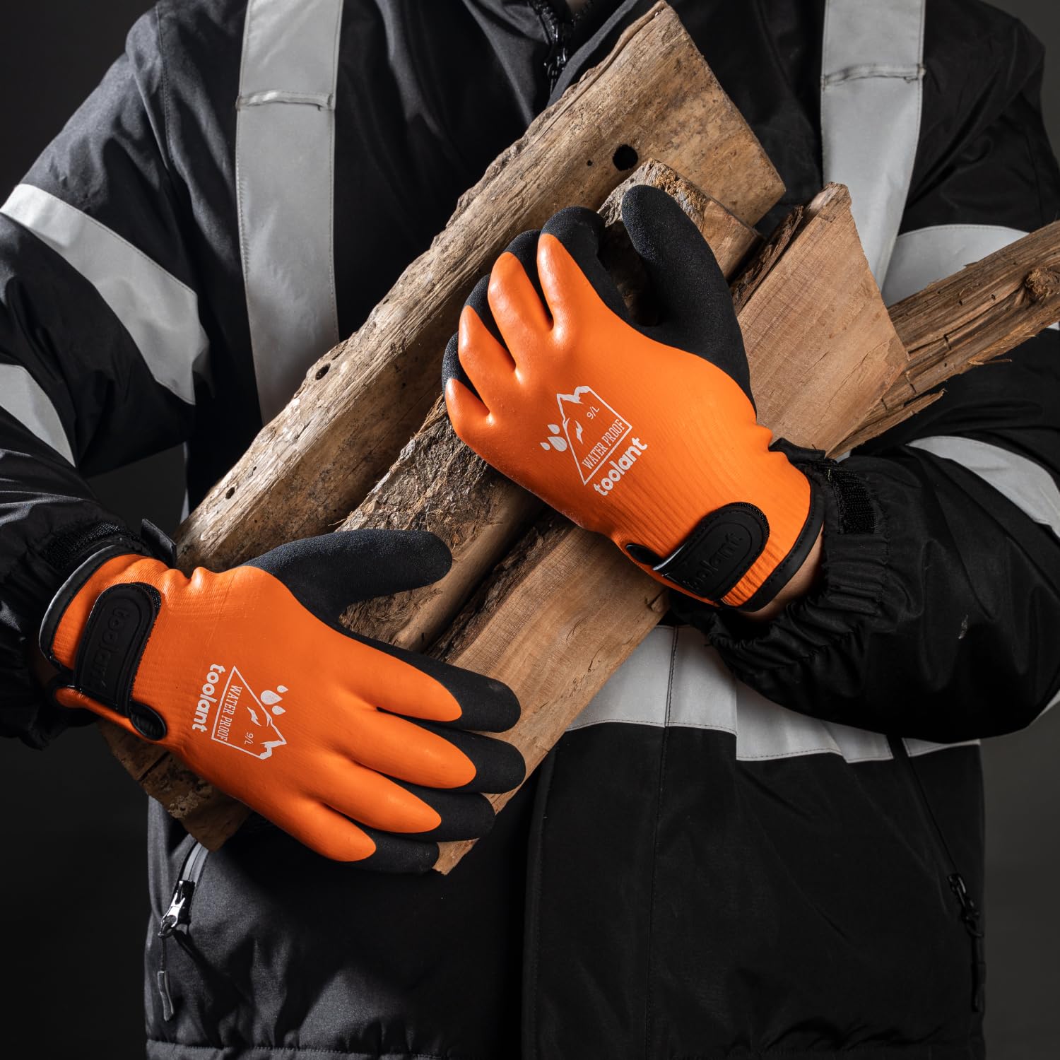 toolant 100% Waterproof Winter Work Gloves, Thermal Insulation with Grip