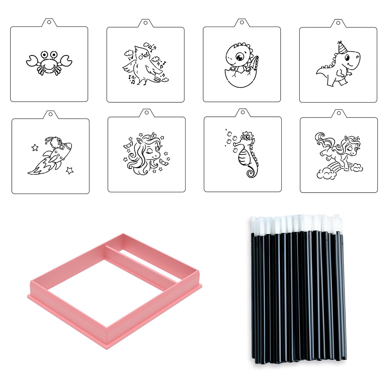 Cookie Cutter and Stencil Bundle Royal Icing Cookies Stencils Paint Your Own Biscuit Bakery Starter Kits Royal Icing Fondant Cutters Birthday Wedding Holiday Cookies Painting Coloring Pages Comb