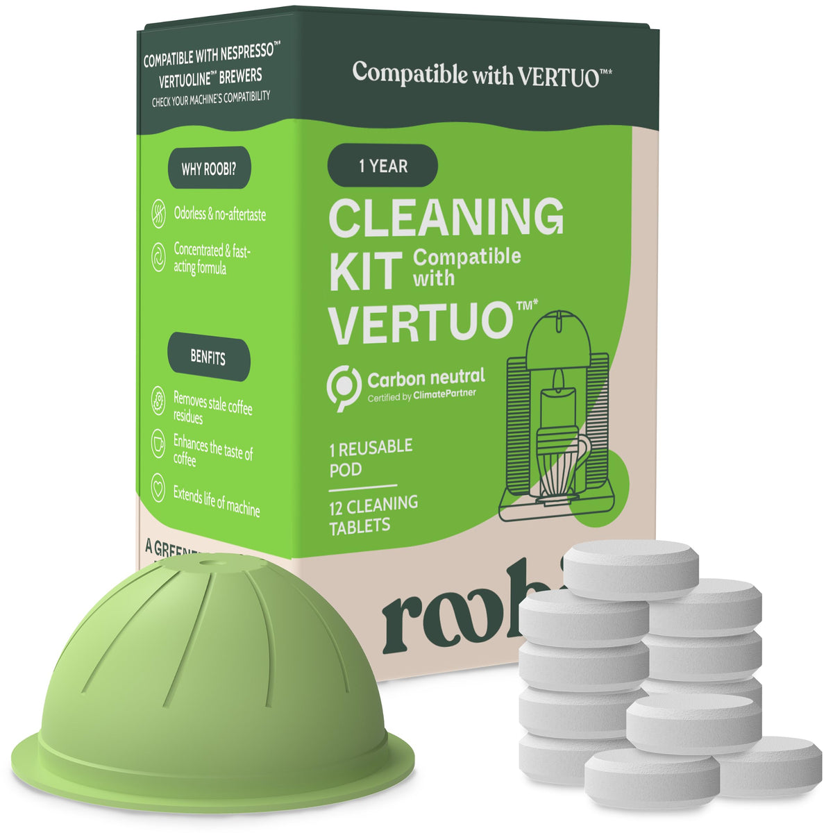 Roobi Cleaning Pods Compatible with Nespresso Vertuo