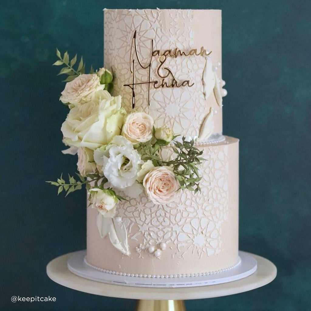 Lacupella Cake Stencil for Buttercream Cake, Royal Icing, Ganache, Painting, Art and Crafts (IMANE)