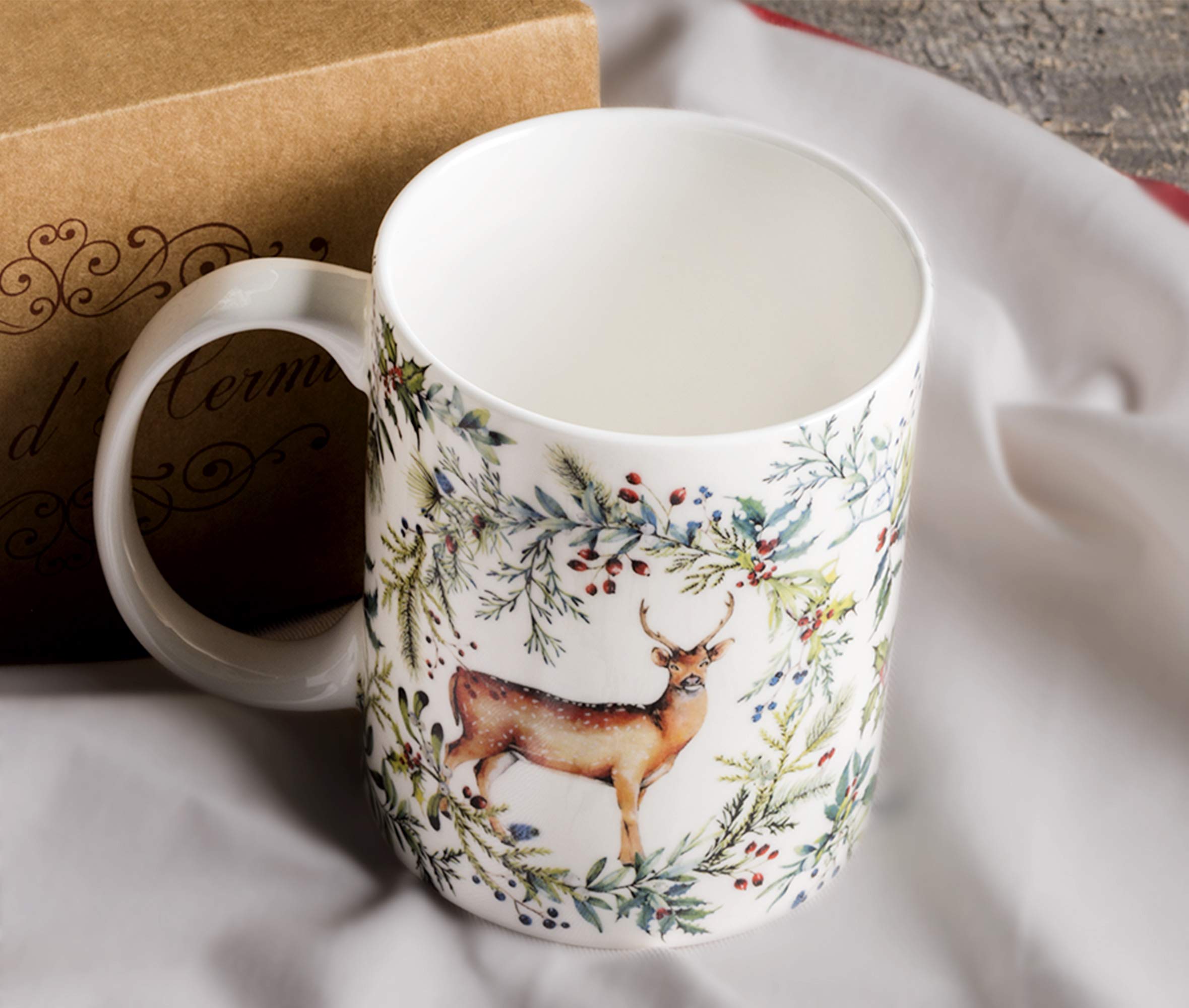 Maison d' Hermine Coffee Mug with Handles Tea Cups (15 Ounce, Pack of 2)