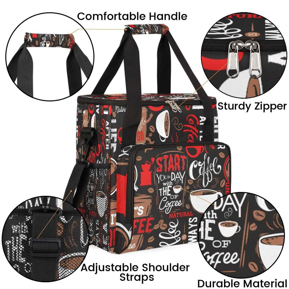 Coffee Maker Bag Compatible with K-Mini or K-Mini Plus Coffee Red Pattern