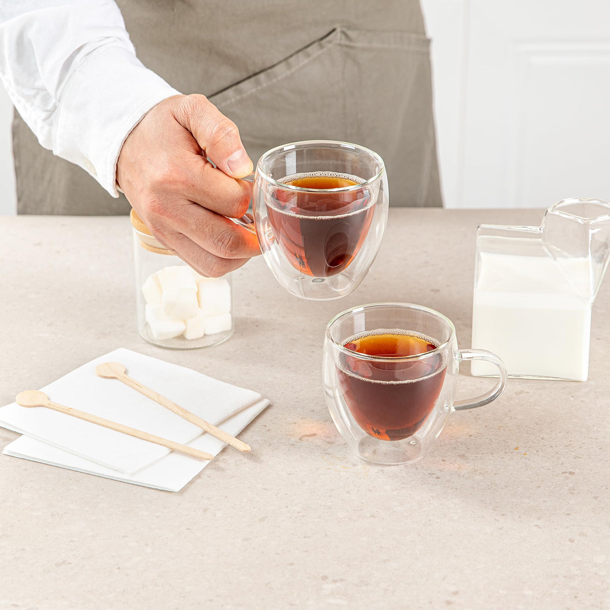 Restaurantware 5 oz Professional Glass Coffee Cup, 2 Pack