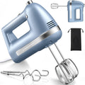 Z-DESDEMONA Electric Hand Mixer, Powerful Hand Mixer Electric Handheld with 304 Beaters, Dough Hook, Whisk, Hand Held Mixer with Turbo for Baking Cakes, Eggs, Cream Food(Blue)