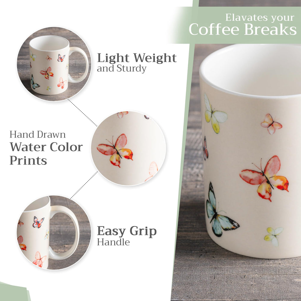 Maison d' Hermine Coffee Mug with Handles Tea Cups (15 Ounce, Pack of 1)